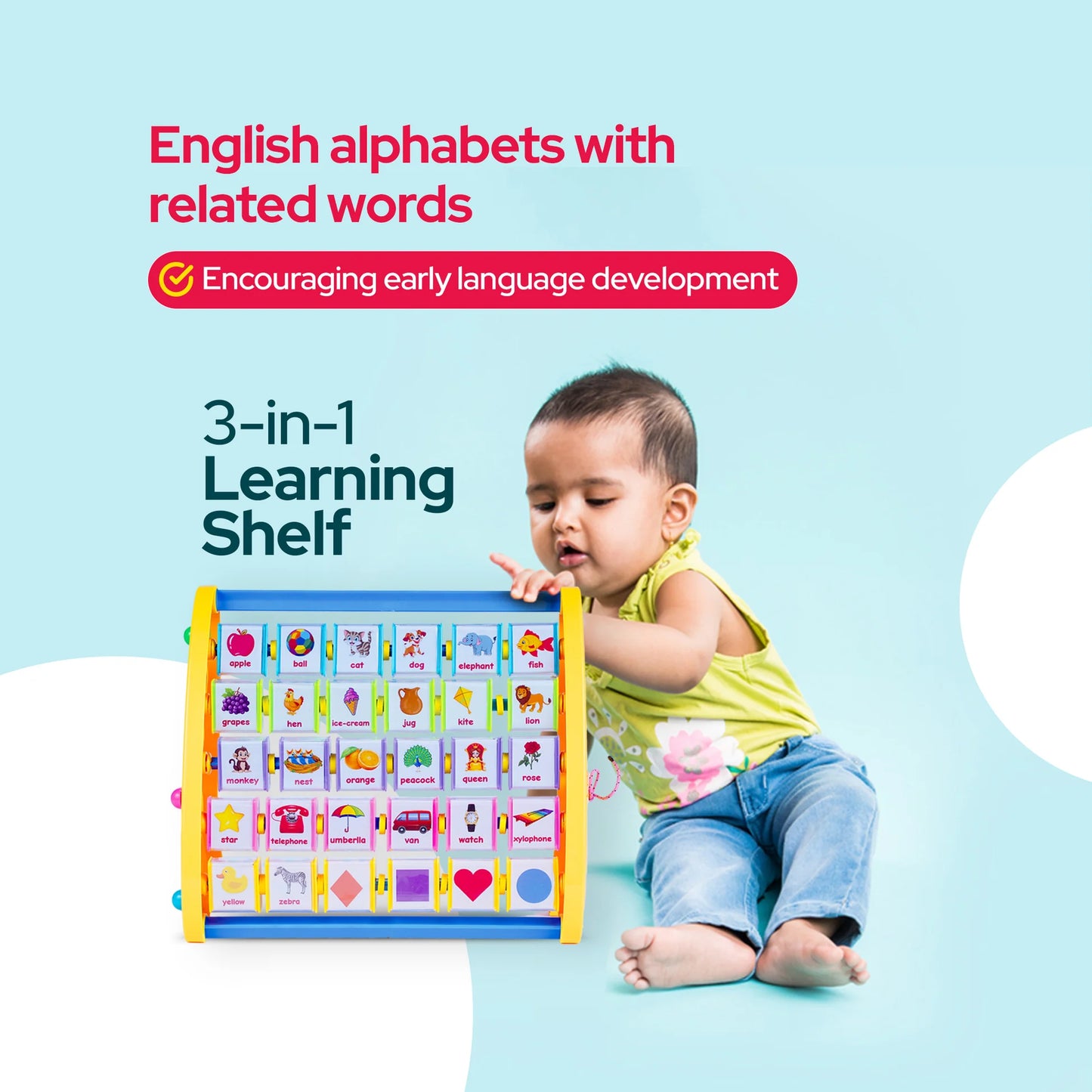 Learning Shelf English Alphabets | 3-in-1 Educational Development Toys