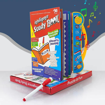 Intelligence Book Sound Book Learning Cards for Children,English Letters & Words Language_Skills Learning Book,Fun Educational Toys. Activities with Numbers, Shapes Learning Book for Toddlers
