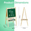 Happy Bear 2 in 1 Wooden White Dry Erase Easel Board and Chalkboard with Marker, Duster & Chalk | Standing Easel Board for Kids | Writing Board for Kids | H40CM*L79CM | Educational Toy