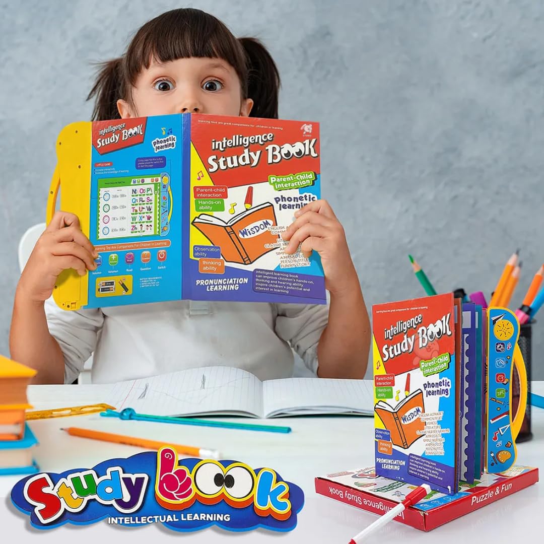 Intelligence Book Sound Book Learning Cards for Children,English Letters & Words Language_Skills Learning Book,Fun Educational Toys. Activities with Numbers, Shapes Learning Book for Toddlers