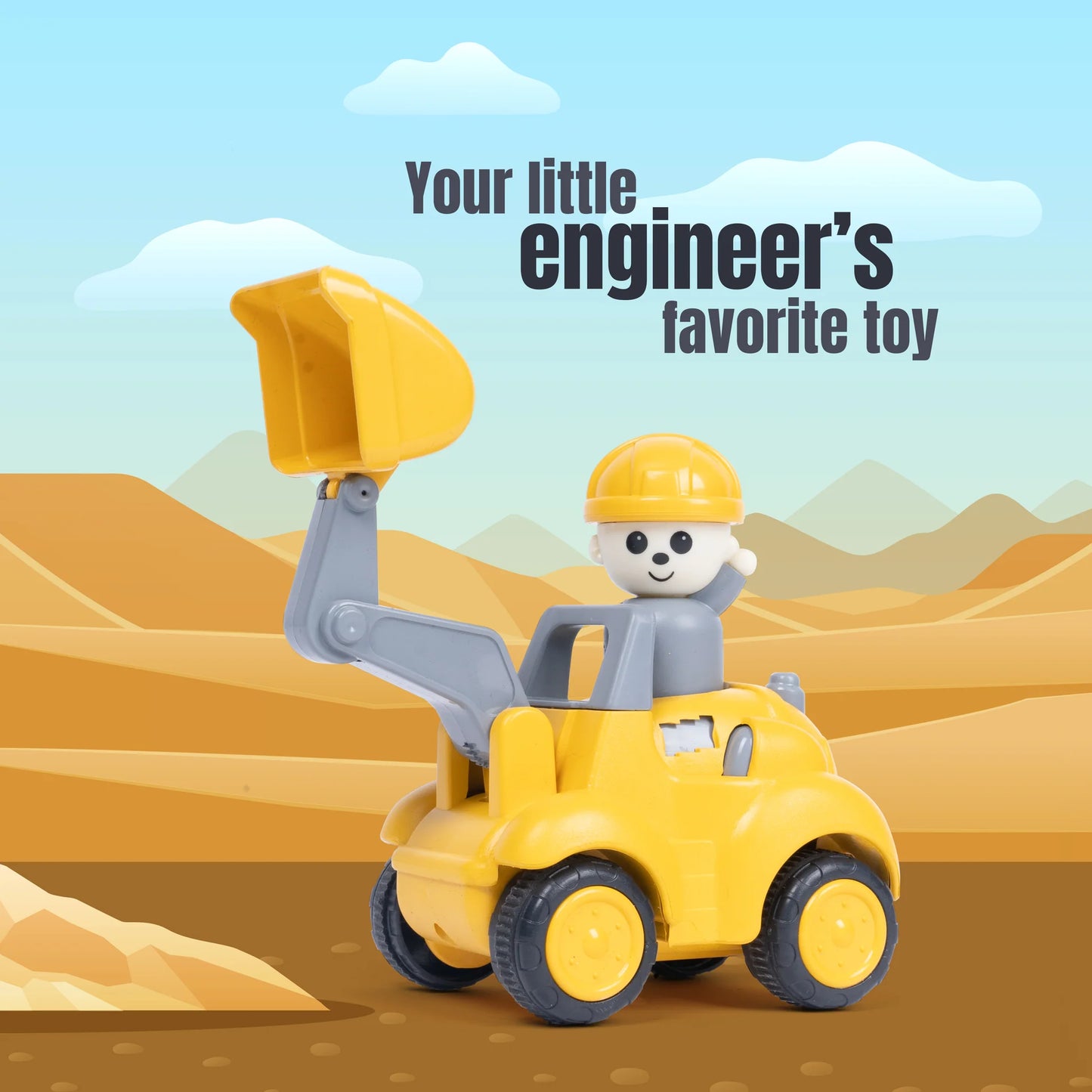 Push N Go Construction Truck Toys – Friction Powered Vehicles for Kids