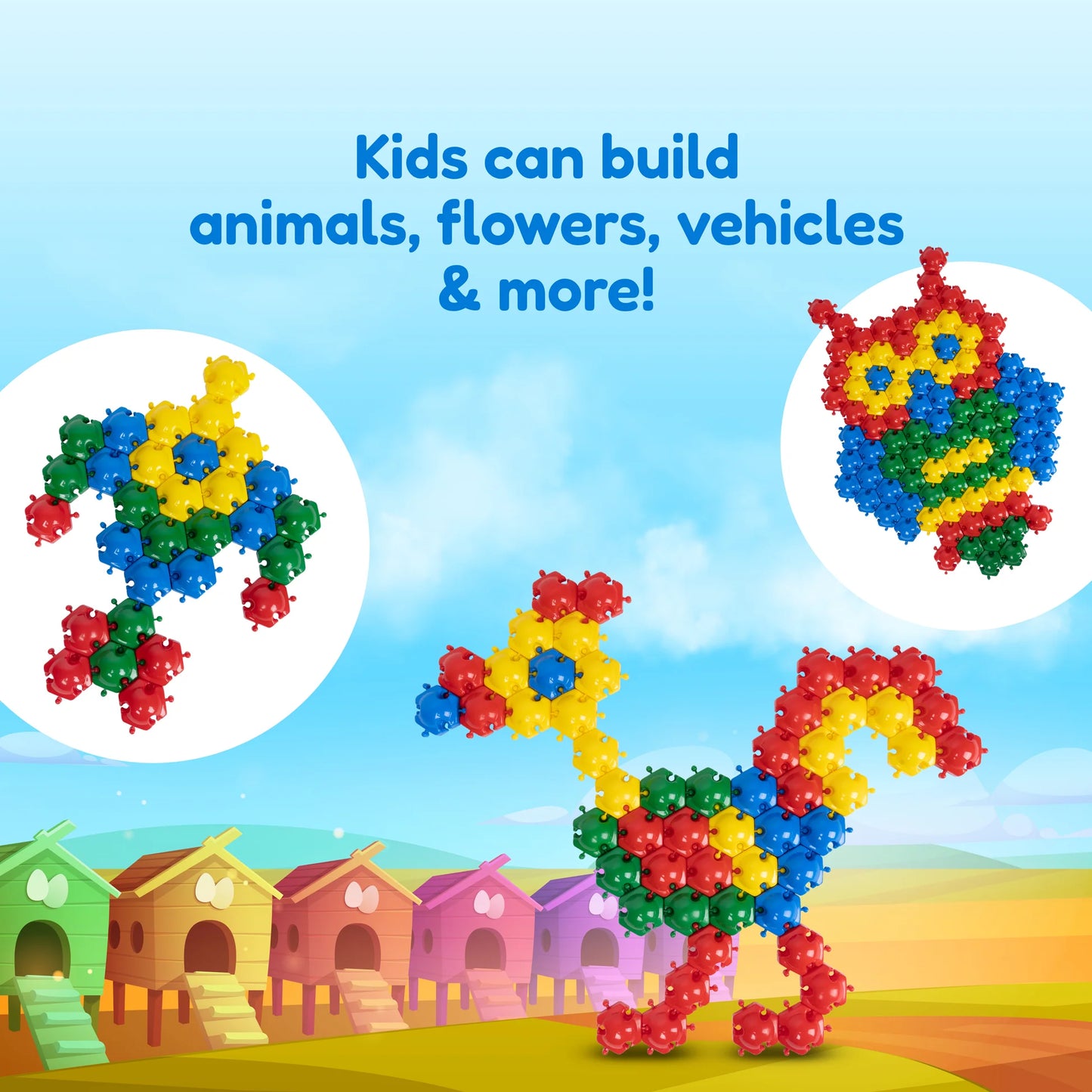 FLYI 6 phase SNAP puzzle 100 pcs – STEM Montessori Building Set for Creative Learning & Brain Development (Age 3+)