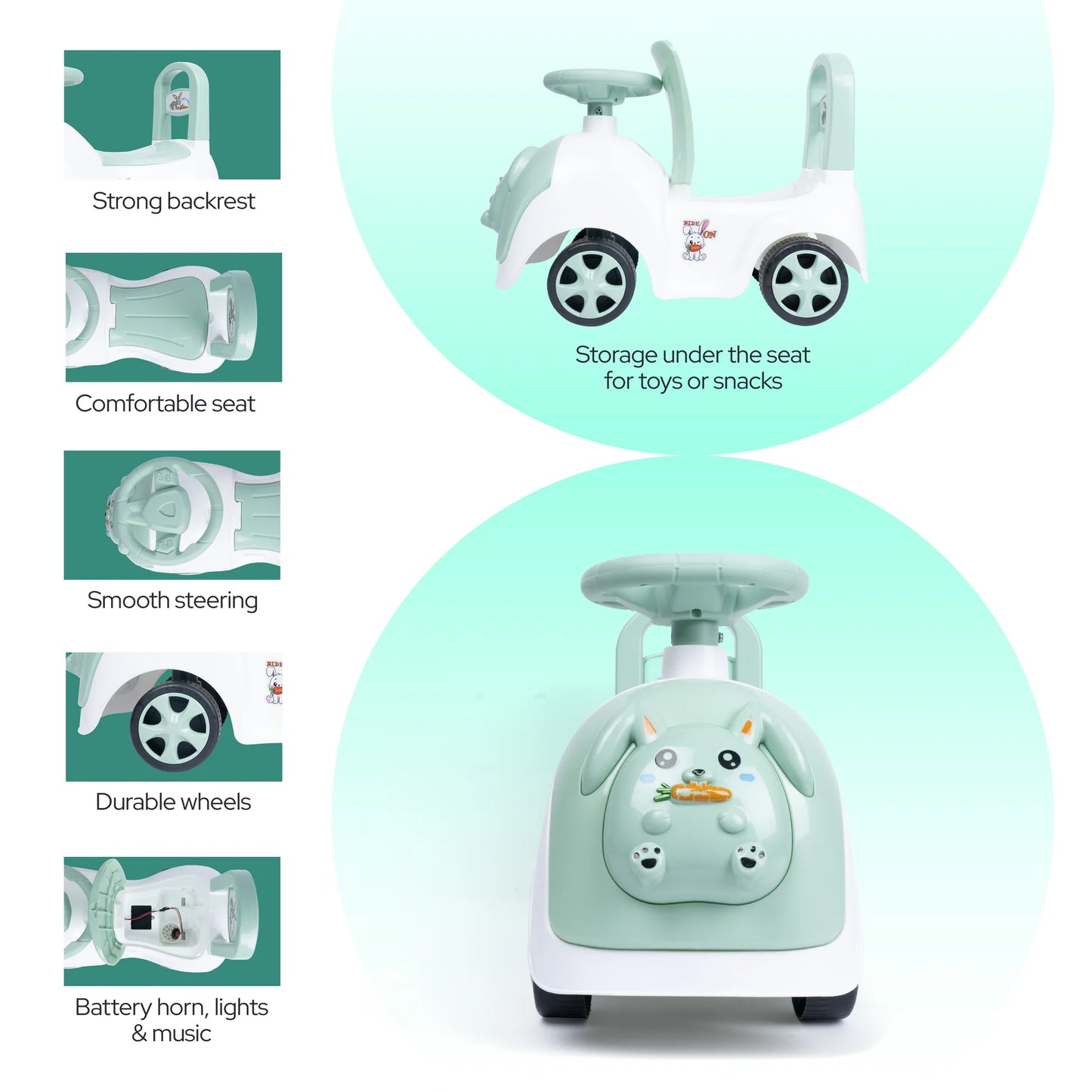 FLYI Dash Rabbit Ride-On – Exciting Musical Ride On Toy for Kids
