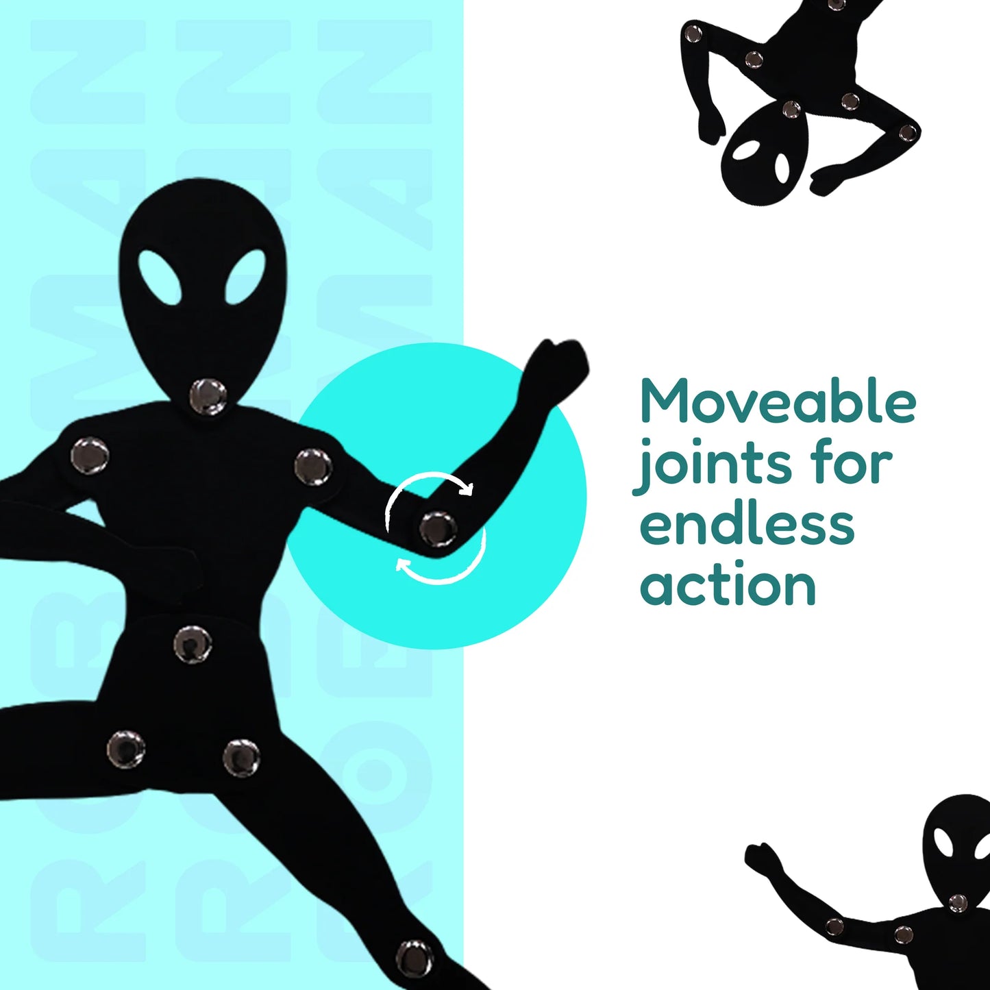 ROBOMAN Action Toy Figure with 24 Activity Cards – Flexible & Interactive Play for Kids (3+ Years)
