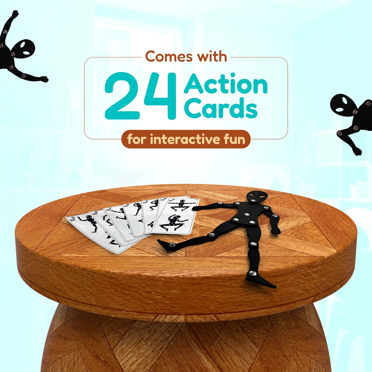 ROBOMAN Action Toy Figure with 24 Activity Cards – Flexible & Interactive Play for Kids (3+ Years)