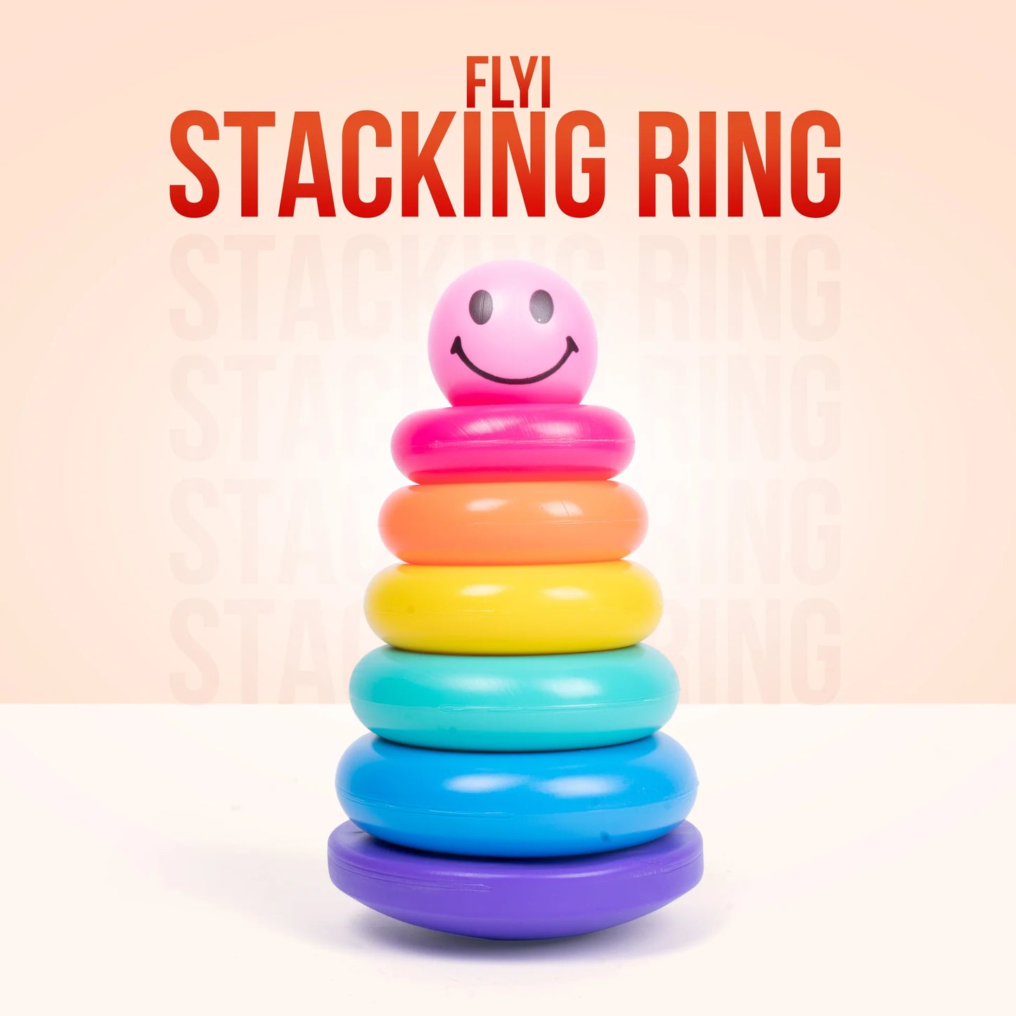 Smiley Stacking Rocking Rings Toy – 5 Colorful Rings for Toddlers | Educational & Motor Skill Development Toy