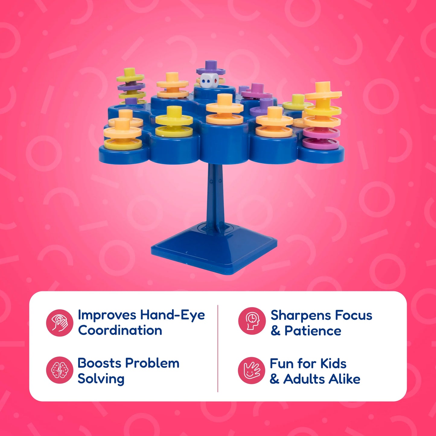 Topple Tree Board Game – 5 Fun Games in 1 for Kids & Families