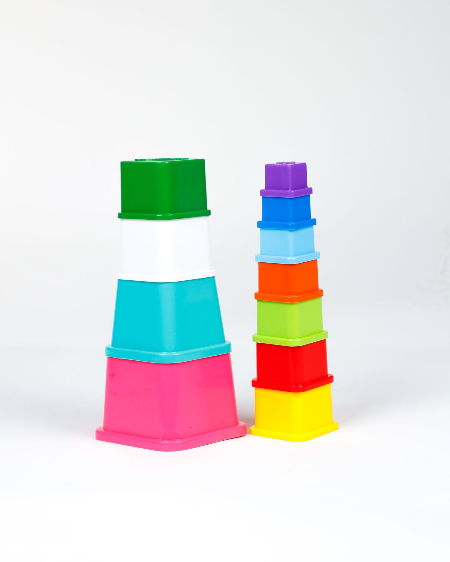 Montessori Stacking Cups for Toddlers & Babies – 9-Piece Colorful Set | Shape, Number & Color Recognition | Educational Toys