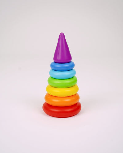 Smiley Stacking Rocking Rings Toy – 5 Colorful Rings for Toddlers | Educational & Motor Skill Development Toy