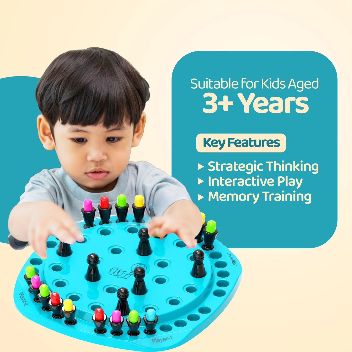 Memory Chess & XOX Game for Kids Endless Fun Board Game | FLYI