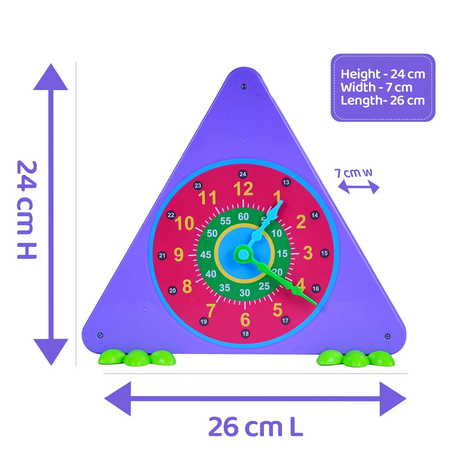 FLYI 3 in 1 Activity Triangle Toy | Educational Toys for Two Year Olds – Best Montessori | Fun Learning Toys, Logic Puzzle Game, Spin Gear, Activity Clock (Violet)